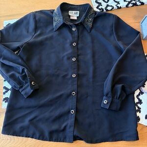 Vintage City Girl Petites Button Down Blouse size 12